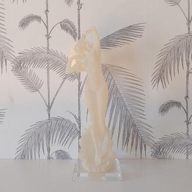 Vintage Statue, Nude Female,  The Crystalite Collection, Crystal Craft, Italian Design, Art Deco Revival, Lucite, circa 70's 