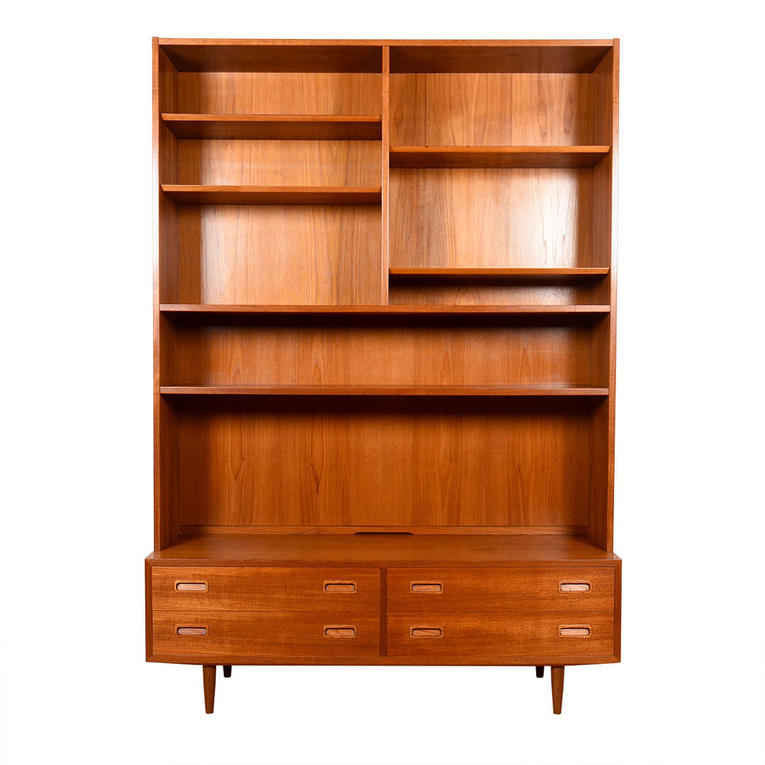 Danish Teak Low Chest of 4 Drawers + Separate Bookcase Media