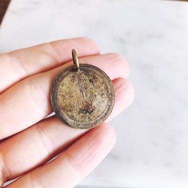 Vintage Italian “M” Pendant Medal 