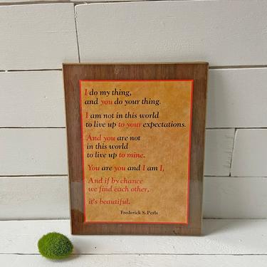 Vintage The Gestalt Prayer By Fritz Peris, Pearls Of Wisdom | Curiously ...