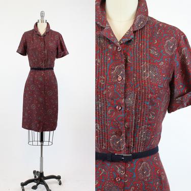 1960s Carol Brent dress | paisley print wiggle | xs 