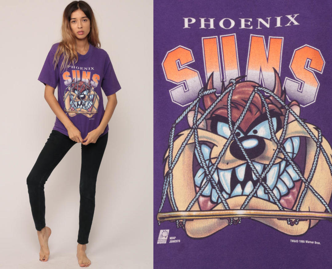 Vintage 1993 Looney Tunes Taz Phoenix Suns shirt NBA sport tee Size L