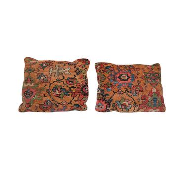 Pair of Early 20th Century Persian Rug Throw Pillows
