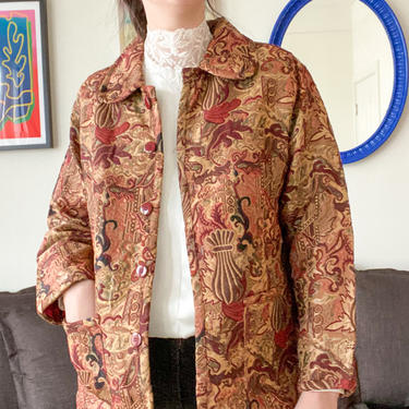 Vintage Jacket/ Tapestry Jacket/ Deadstock Vintage/ Outerwear/ Vintage Coat/ Large 