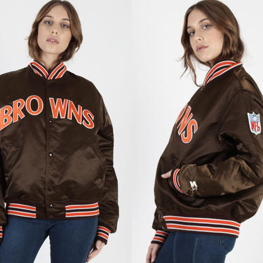 Vintage Cleveland Browns Nike Bomber Jacket Size Large Brown NFL –  Throwback Vault