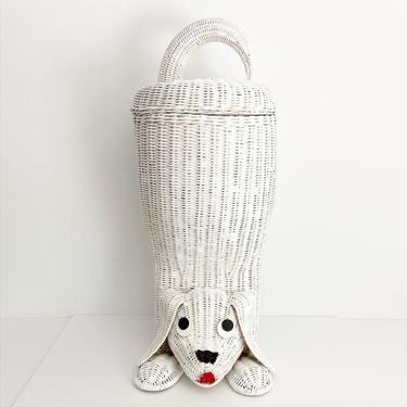 1970s Wicker Dog Basket 