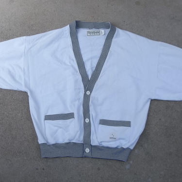 Vintage Sweatshirt REEBOK Cardigan Large 1990s 1980s Preppy Grunge Distressed Boyfriend Casual Street Clothing Unique Grandpas Retro 