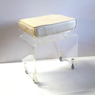 Mid Century Waterfall Lucite Chair / Stool 