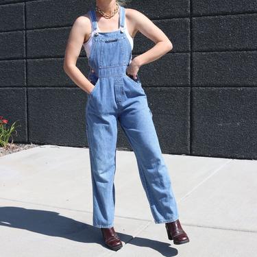 Vintage Overalls / Faded Denim Bibs / 90's OLD NAVY Jeans S/M 
