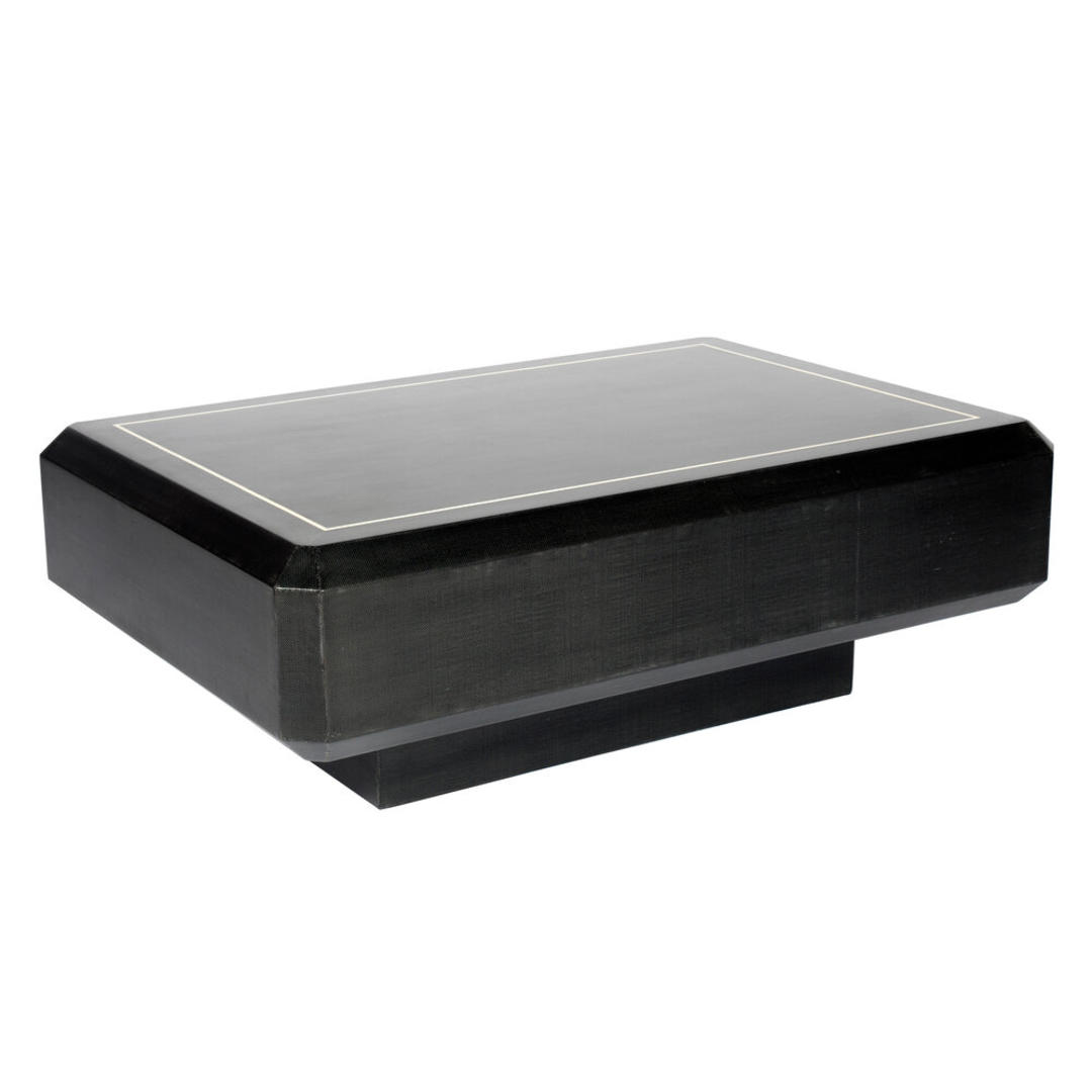 Karl Springer Rectangular Coffee Table in Batik with Recessed Lighting