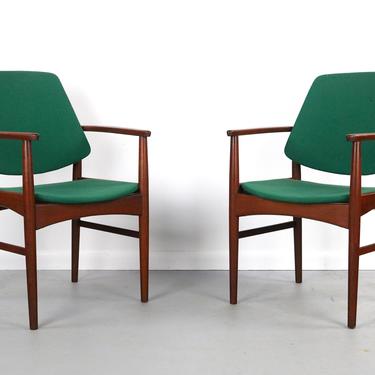 Set of Two (2) Danish Teak Accent Arm Chairs, Arne Hovmand-Olsen, Denmark 