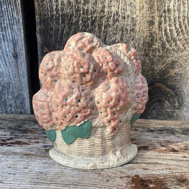 Floral Door Stopper -- Vintage Floral Door Stopper -- Cast Iron Door Stopper -- Pink Floral Door Stopper - Vintage Door Decor - Door Stopper 