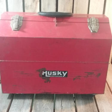Husky Tool Box, Large Tool Box, Tool Box With Wheels, Vintage Toolbox, Old Tool Box, Metal Toolbox, Red Tool Box, Metal Boxes, Vintage Box 