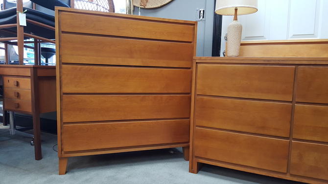 Five Drawer Highboy Dresser By Leslie Diamond For Conant Ball