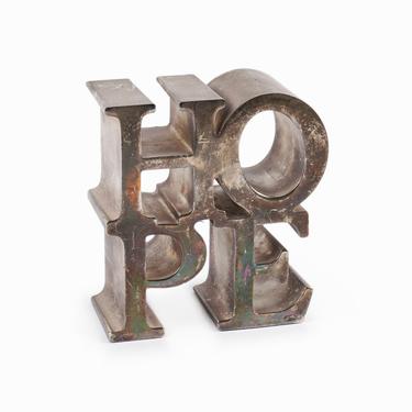 Robert Indiana HOPE Sculpture Metal Vintage 
