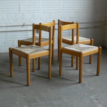 Vintage Vico Magistretti "Carimate" Dining Chairs for Cassina (Set of 4) 