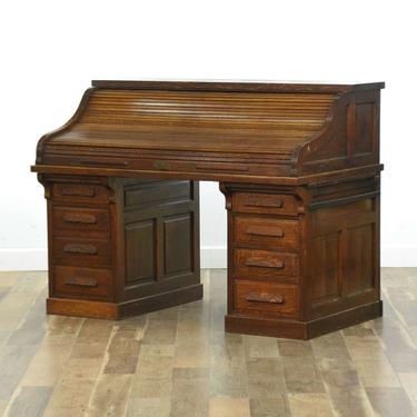 Lemco Antique Roll Top Desk, Chicago Il