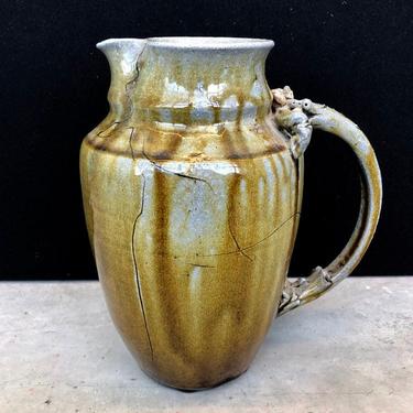 Salt Glaze Studio Pottery Pitcher Incredible Glaze 