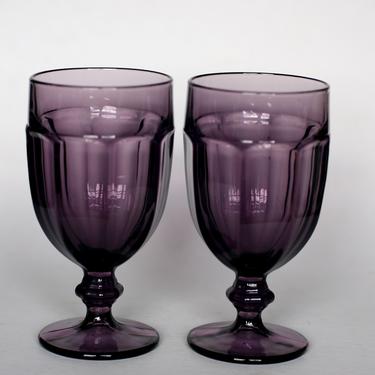 vintage Libbey duratuff gibralter goblets in purple/amethyst goblets 