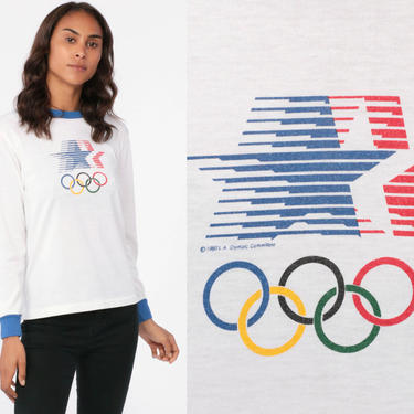 Women's White 1984 Olympics Los Angeles T-Shirt