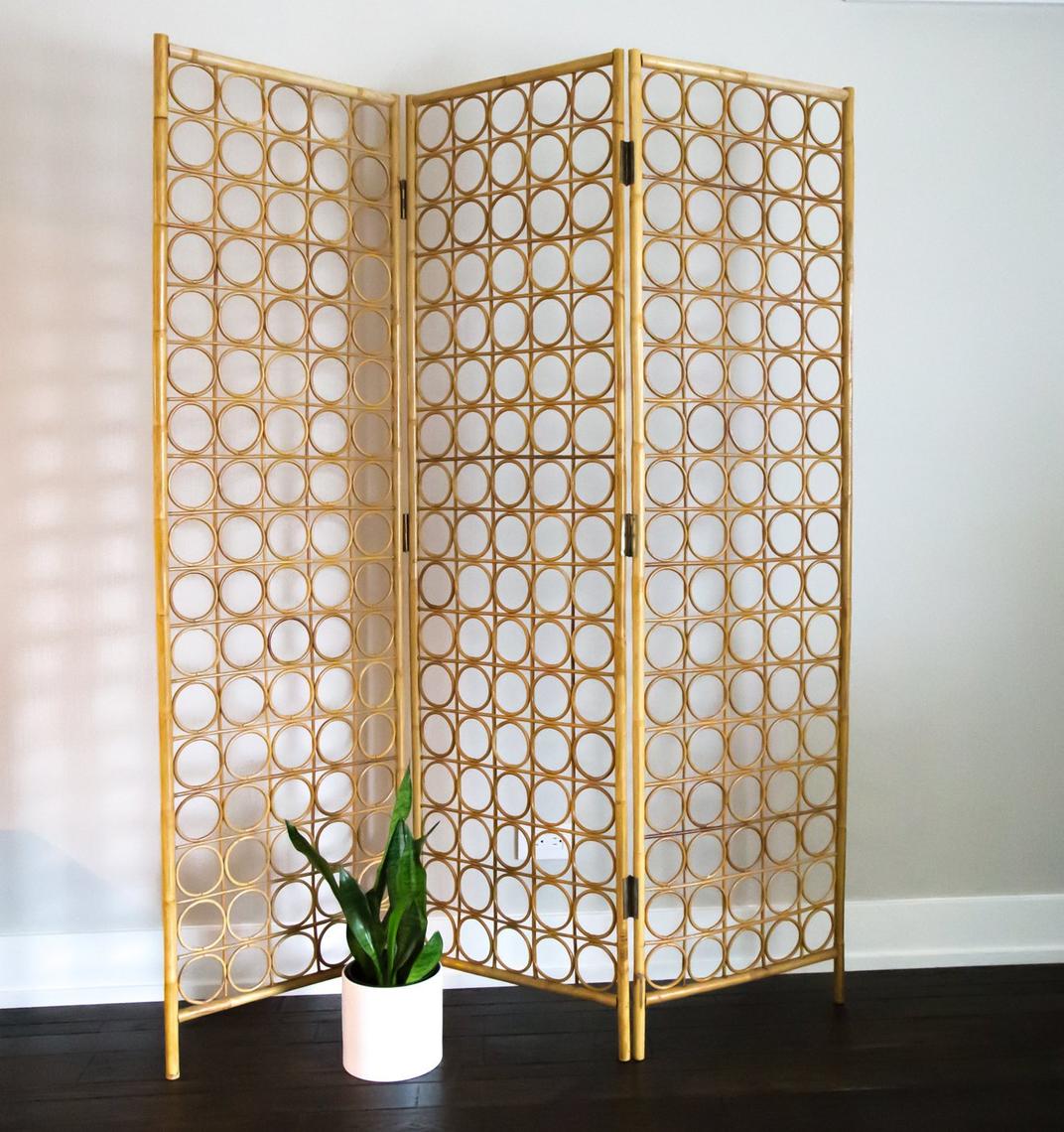 SHIPPING NOT FREE! Vintage Wicker Room Divider/Bamboo Room Divider