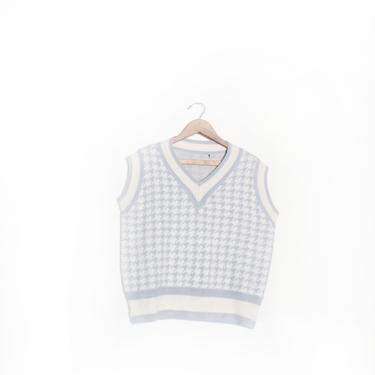 Pastel Houndstooth Sweater Vest 