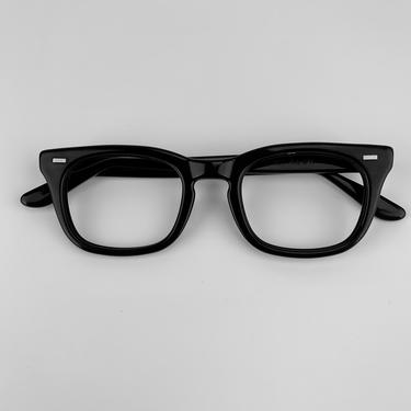 1950's-60's Black Horn Rimmed Frames - GI Military Issued - Produced by ROMCO - Opticial Quality 
