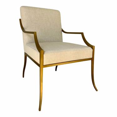 Theodore Alexander Modern Gold and Beige Wakefield Lounge Chair
