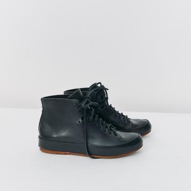 Feit Black Leather High Top Sneakers, Size 37
