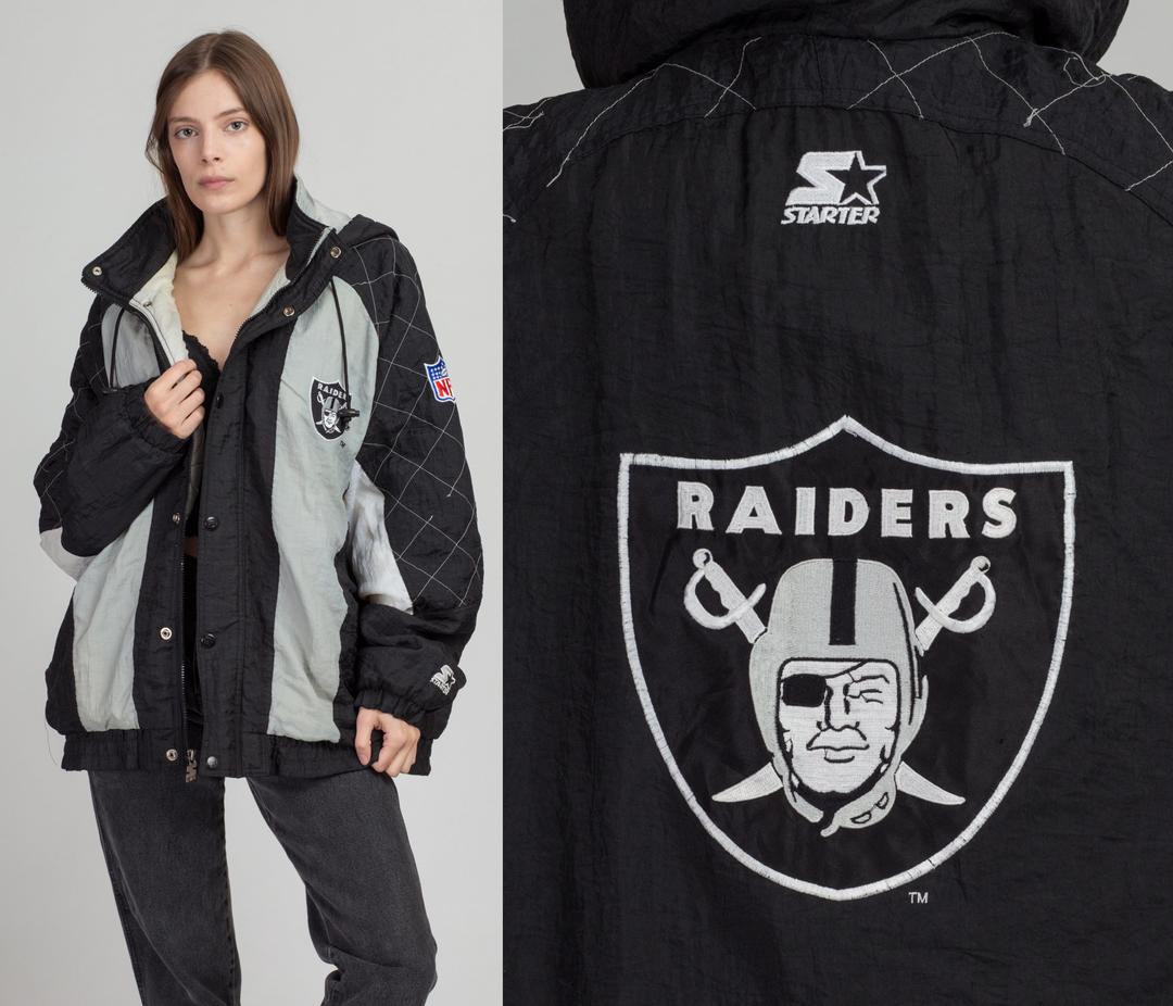 NFL Oakland Raiders Football Team Collection Pullover Windbreaker Jacket - Starter - XL