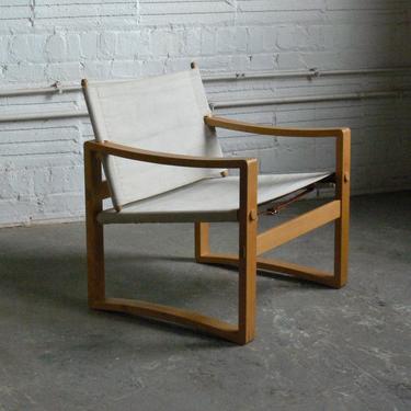 Vintage Danish Safari Sling Chair Attributed to Borge Jensen (2 Available) 