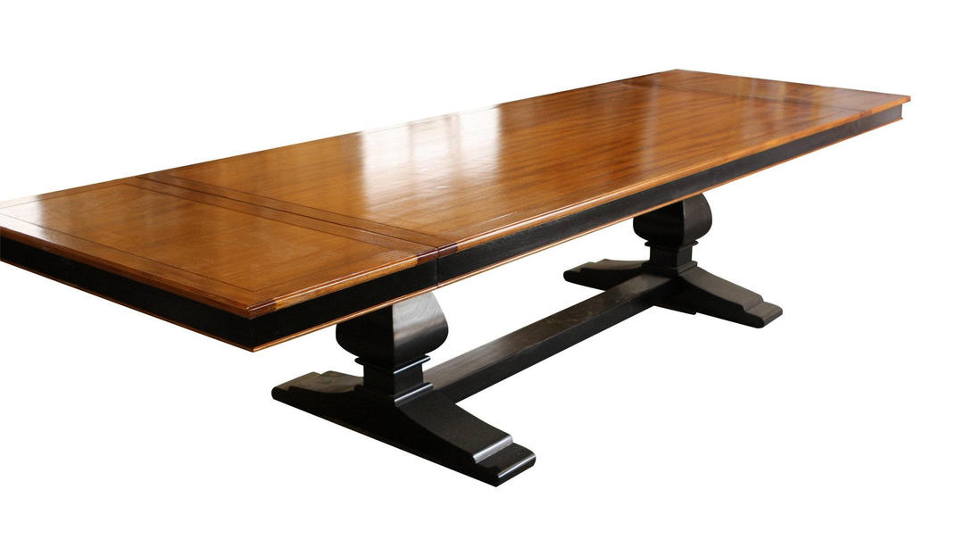 Monaco, Mahogany Trestle Dining Table Mortise and Tenon Los Angeles, CA