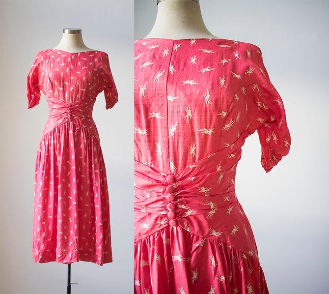 Vintage Party Dress Vintage Cocktail Dress 1940s Cocktail Dress 1940s Swing Dance Dress Pink Vintage Dress Pink Party Dress Small By