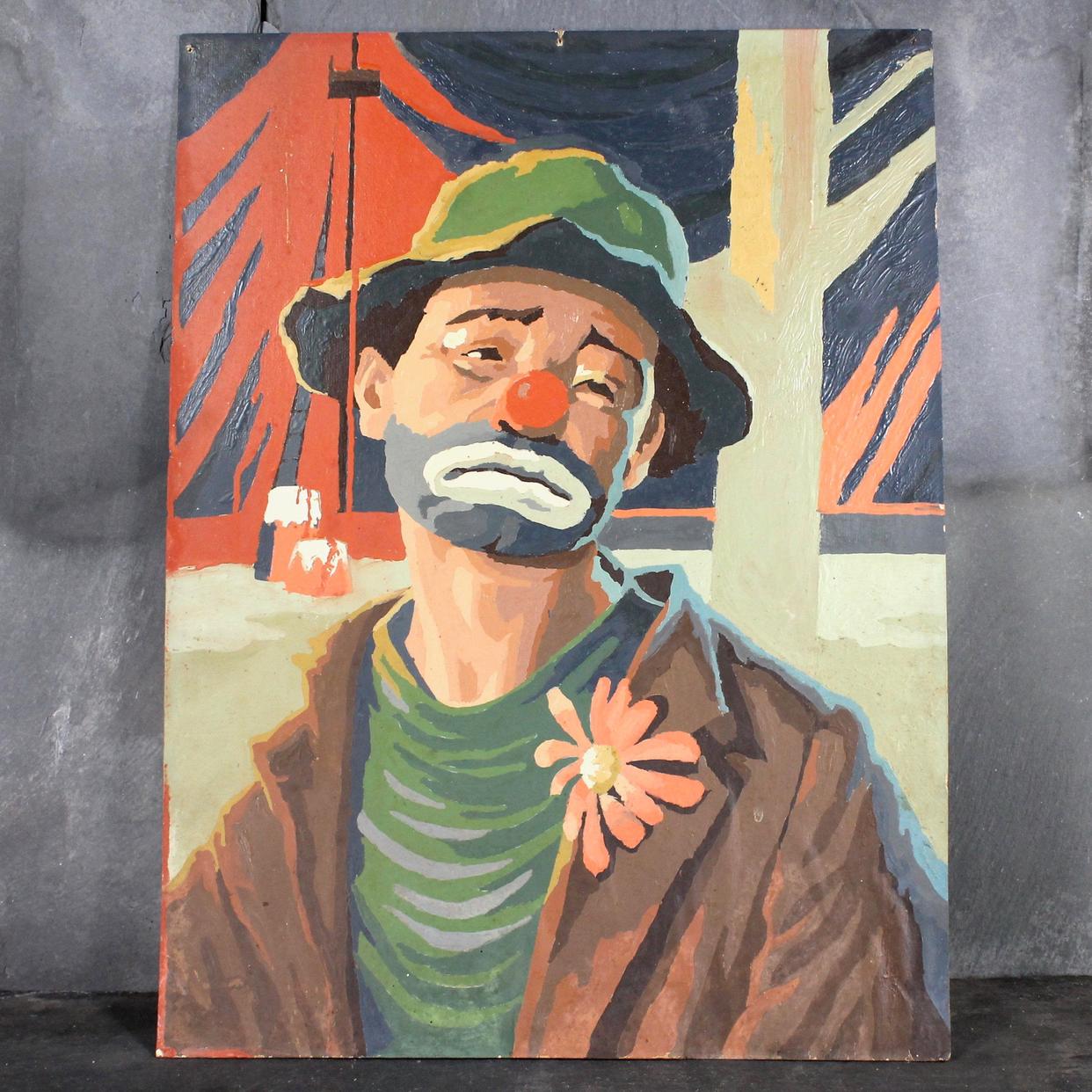 Classic Vintage Paint By Numbers - Sad Clown | Bixley - Brookline