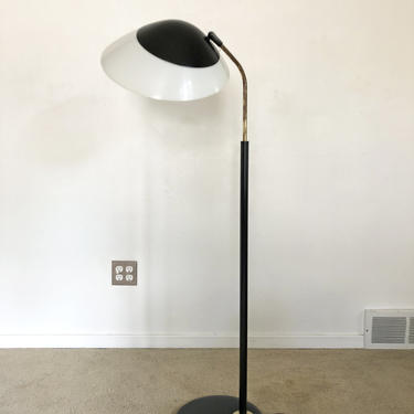 mid century Lightolier Gerald Thurston floor lamp adjustable saucer 