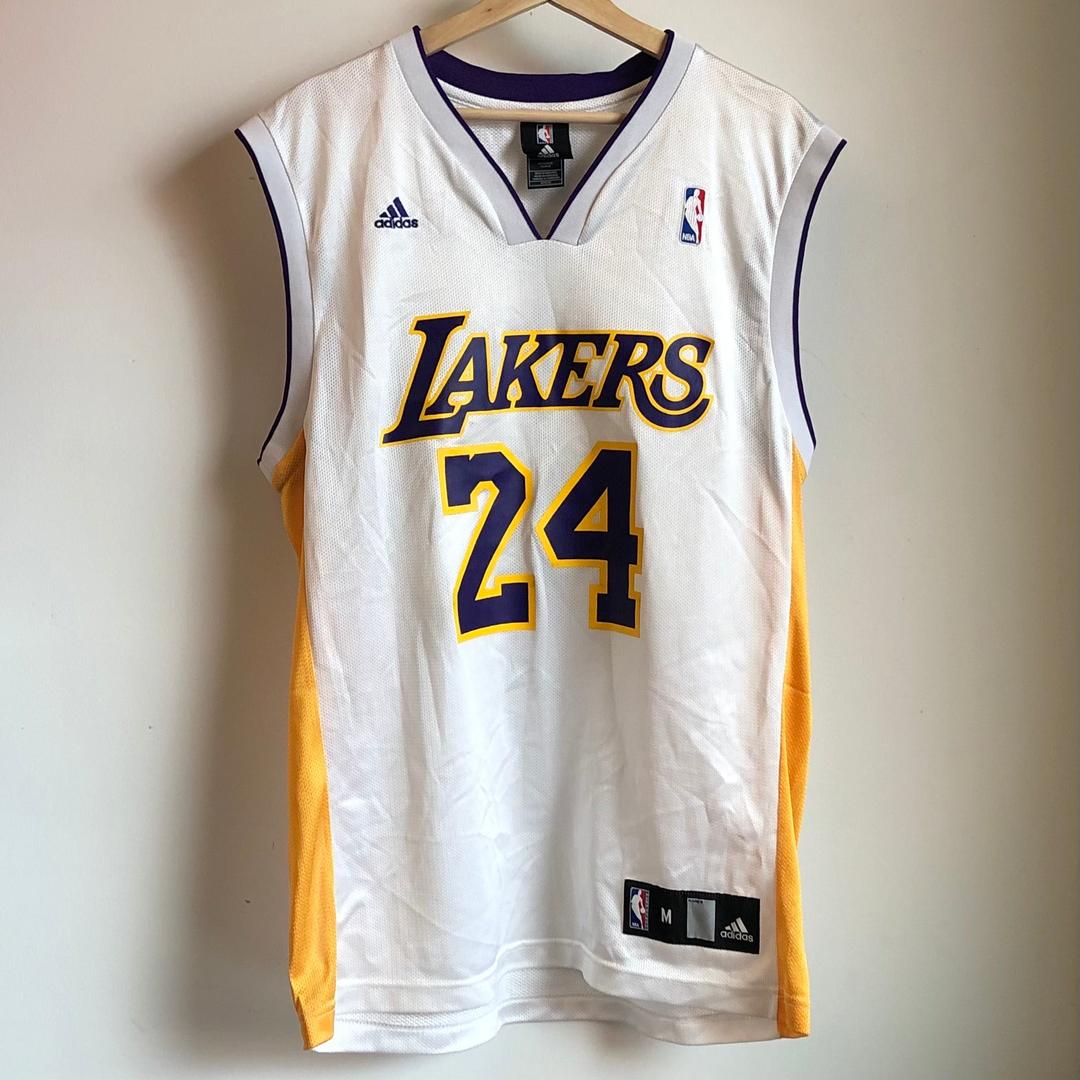 adidas Kobe Bryant Los Angeles Lakers White Basketball Jersey from ...