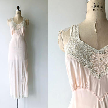 Selene rayon nightgown |  1940s lingerie | vintage 40s nightgown 