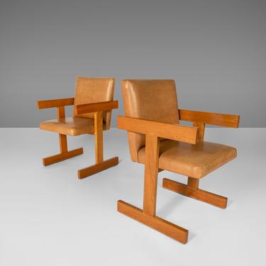 Set of Two (2) Dining Chairs After Jens Risom in Oak 