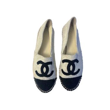 Chanel White Terrycloth Espadrilles