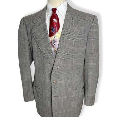 Vintage 1940s GLEN PLAID Wool Blazer ~ size 40 to 42 ~ suit jacket / sport coat ~ 40s 