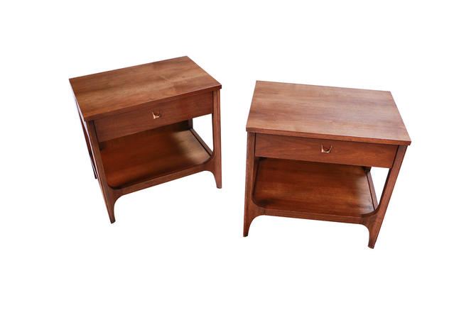 Pair Mid Century Broyhill Brasilia Nightstands End Side Tables By