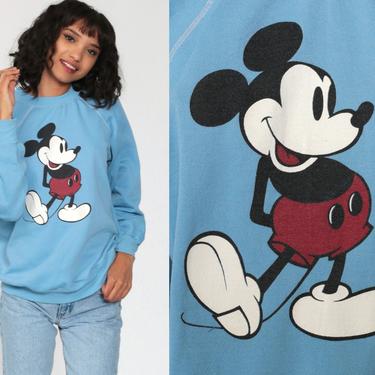 Disney Mickey Mouse Sweatshirt -- 80s Baby Blue Disneyland