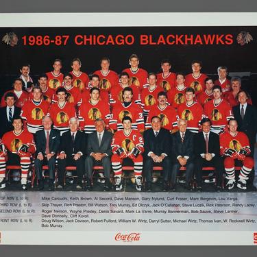 1986-87 Chicago Blackhawks Poster 17 x 22 Vintage NHL Hockey Team Poster 