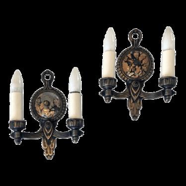 1930s Art Deco Marble Sconces – a Pair
