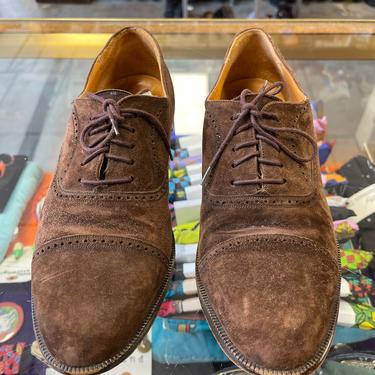 Suede Oxford Shoes Leather Vintage 1990s Men's Mezlan Brown Suede size 7 M 
