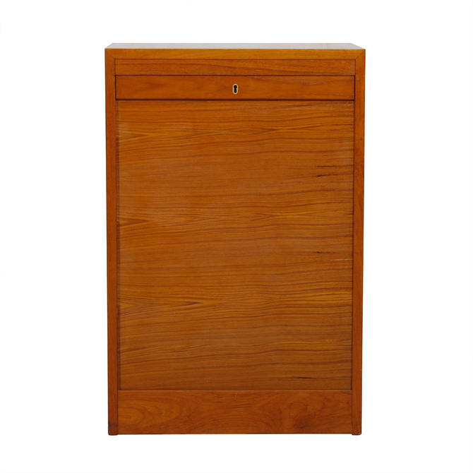 Petite Danish Teak Tambour Door Filing Cabinet From Modern Mobler