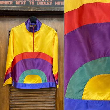 Vintage 1960’s Rainbow Glam Half-Zip Pullover Shirt Top, 60’s Mod Style, 60’s Glam, Vintage Pullover, Vintage Shirt, Vintage Clothing 