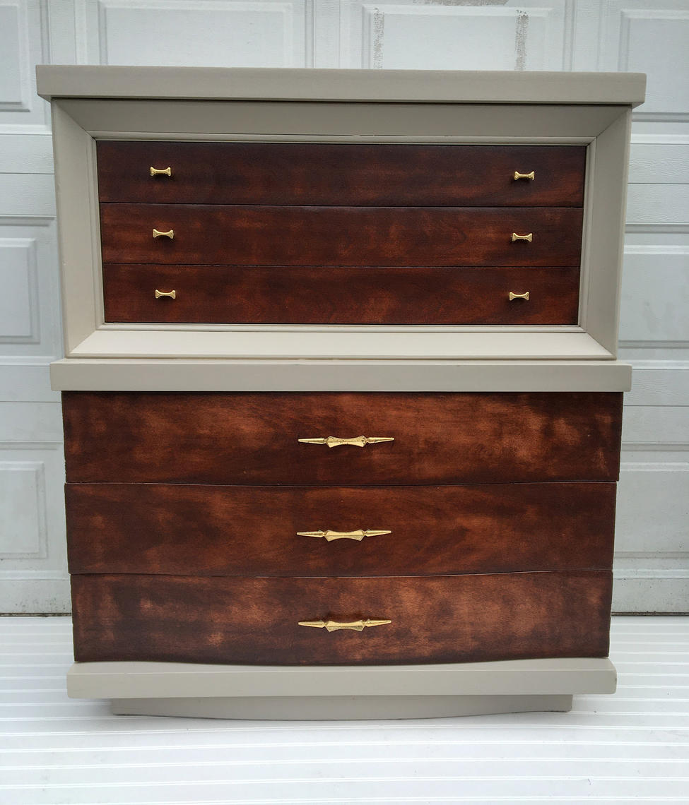 Refurbished Mid Century Dresser, Painted Mid Century Chest of Drawers