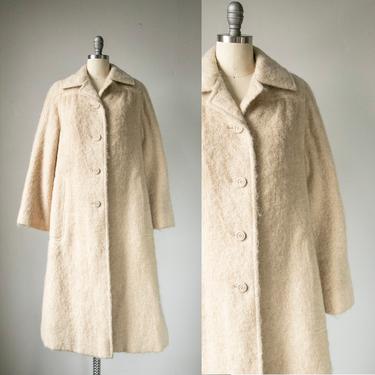 1970s Coat Wool Fuzzy Tweed Jacket S 