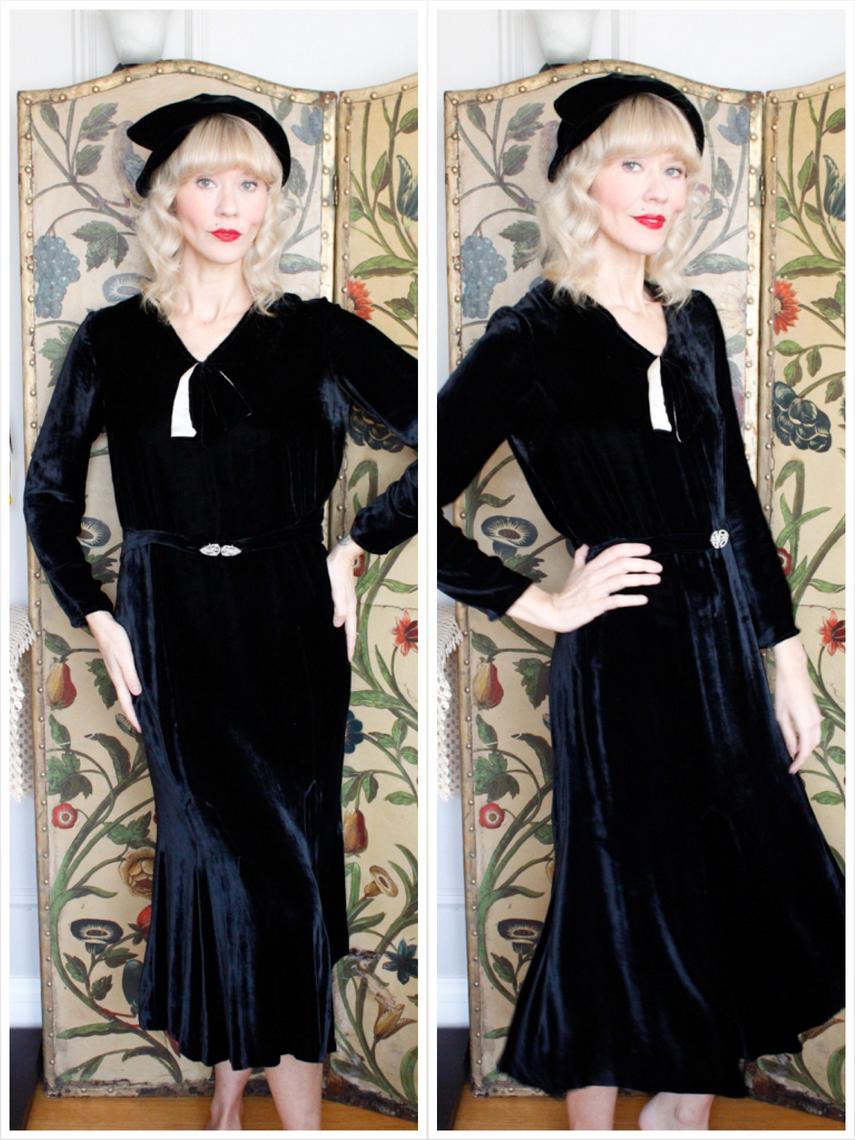 1920s velvet dress best sale